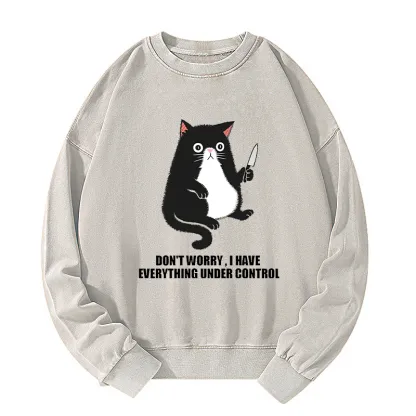 Tokyo-Tiger Cat Said Don't Worry Washed Sweatshirt