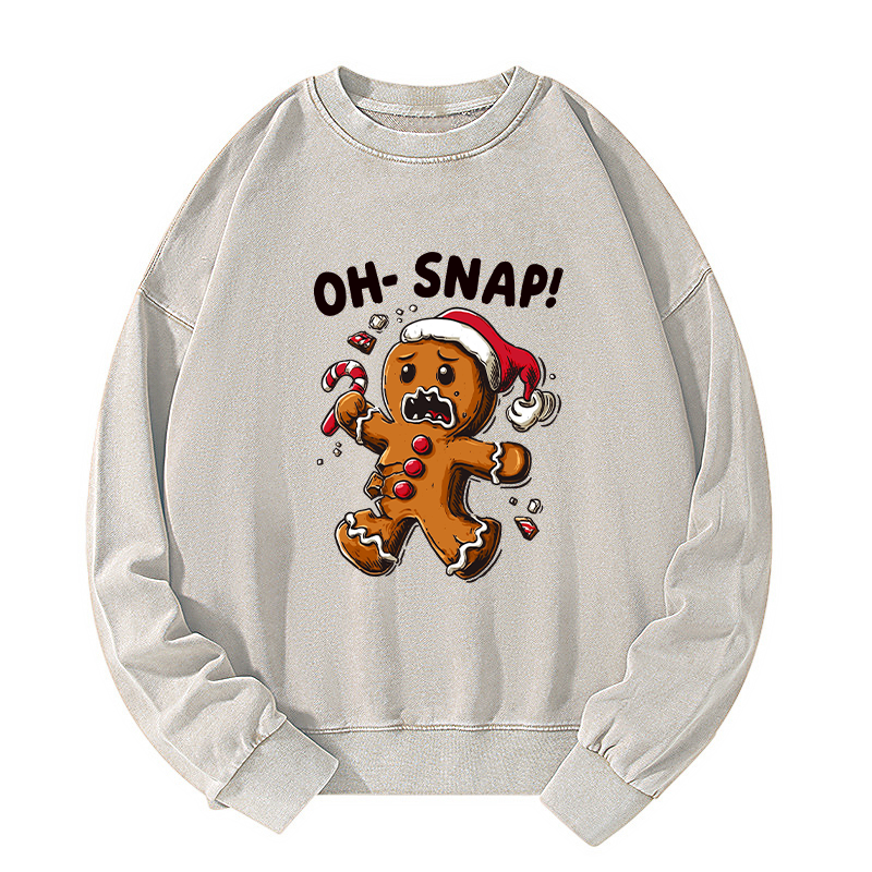 Tokyo-Tiger Oh Snap The Gingerbread Man's Christmas Chaos Washed Sweatshirt
