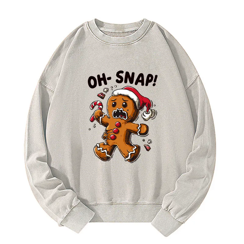 Tokyo-Tiger Oh Snap The Gingerbread Man's Christmas Chaos Washed Sweatshirt