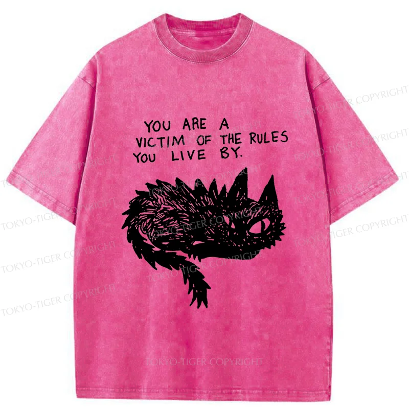 Tokyo-Tiger Funny Black Cat Meme Washed T-Shirt