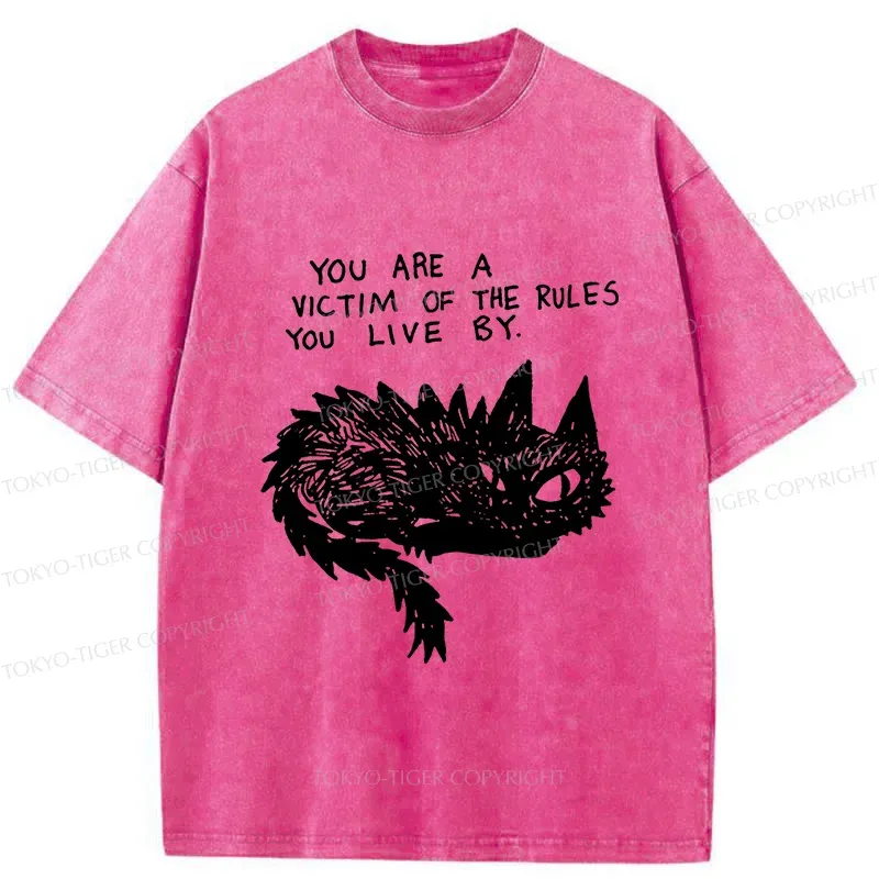 Tokyo-Tiger Funny Black Cat Meme Washed T-Shirt