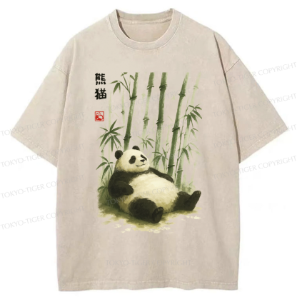 Tokyo-Tiger The Adorably Clumsy Panda Washed T-Shirt