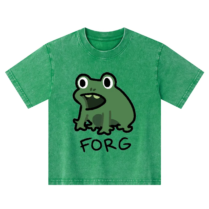 Tokyo-Tiger Funny Forg Japan Kids Washed T-Shirt