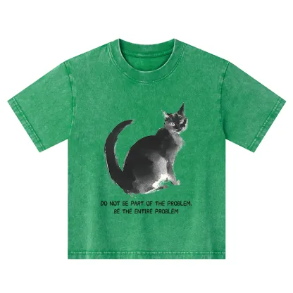 Tokyo-Tiger Funny Cat Be The Entire Problem Kids Washed T-Shirt