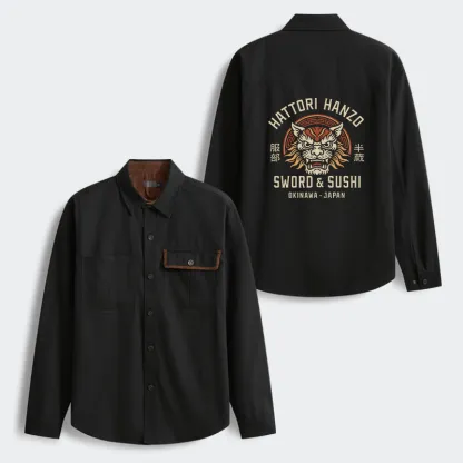 Tokyo-Tiger Hattori Lion Japanese Samurai Men's Corduroy Work Jacket