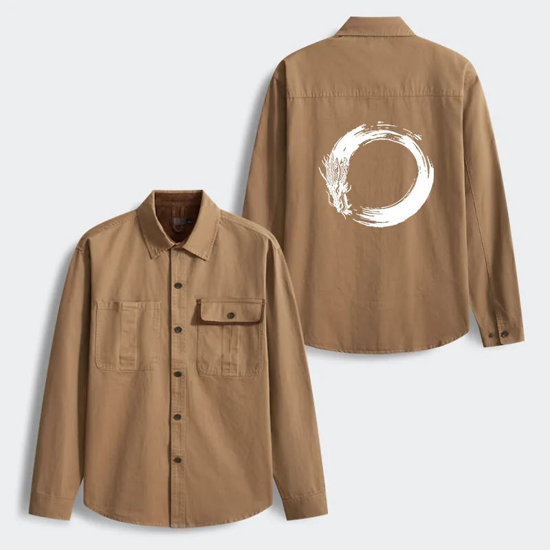 Tokyo-Tiger Dragon's Circle Men's Corduroy Work Jacket
