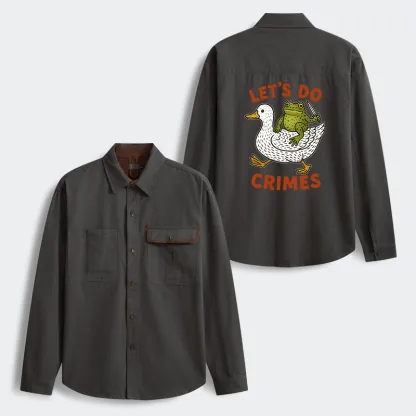 Tokyo-Tiger Frog Ready To Commit Crime Men's Corduroy Work Jacket