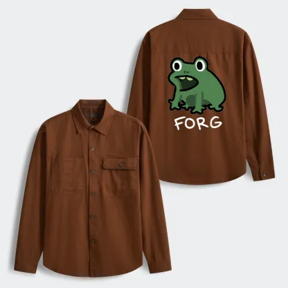 Tokyo-Tiger Funny Forg Japan Men's Corduroy Work Jacket