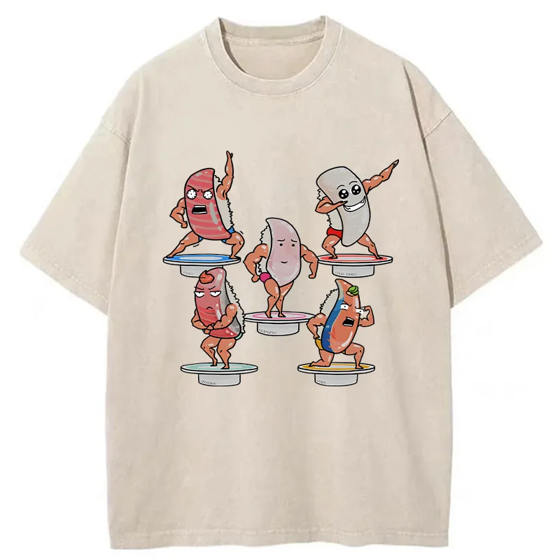 Tokyo-Tiger Fitness Sushi Washed T-Shirt