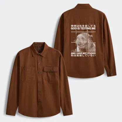 Tokyo-Tiger God Is Testing Me Men's Corduroy Work Jacket