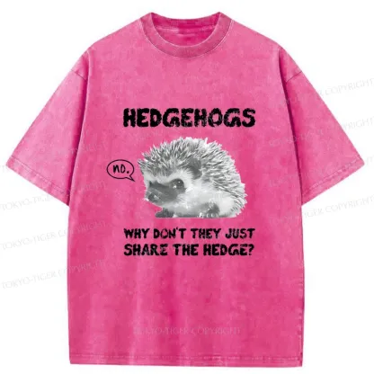 Tokyo-Tiger Funny Hedgehog Meme Washed T-Shirt