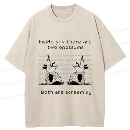 Tokyo-Tiger Screaming Opossums Washed T-Shirt