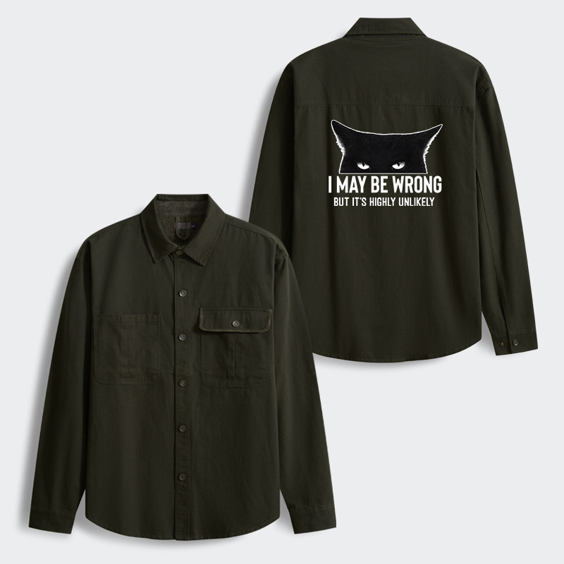 Tokyo-Tiger Cat Can Do No Wrong Men's Corduroy Work Jacket