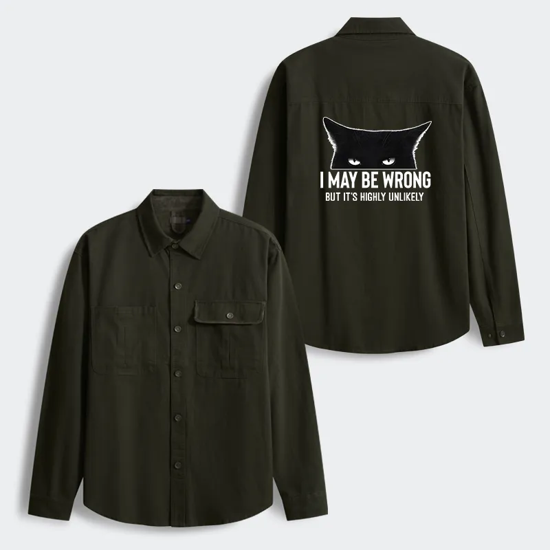 Tokyo-Tiger Cat Can Do No Wrong Men's Corduroy Work Jacket