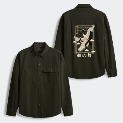 Tokyo-Tiger Dance Of The Cranes Men's Corduroy Work Jacket