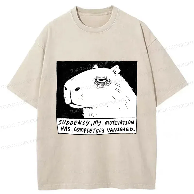 Tokyo-Tiger Power Has Completely Disappeared Washed T-Shirt