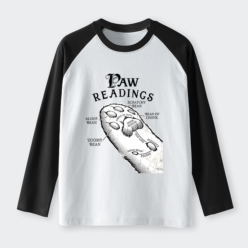 Tokyo-Tiger Funny Cat Paws Raglan Long Sleeve T-shirt