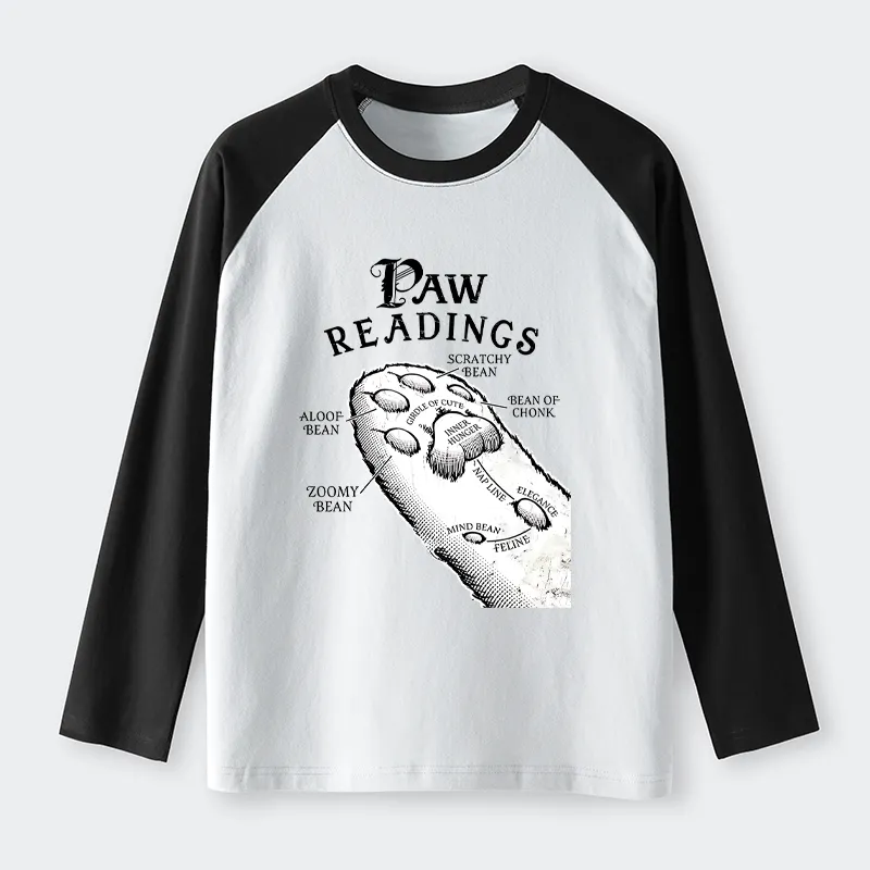 Tokyo-Tiger Funny Cat Paws Raglan Long Sleeve T-shirt