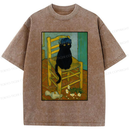 Tokyo-Tiger Black Cat or Van Gogh Washed T-Shirt