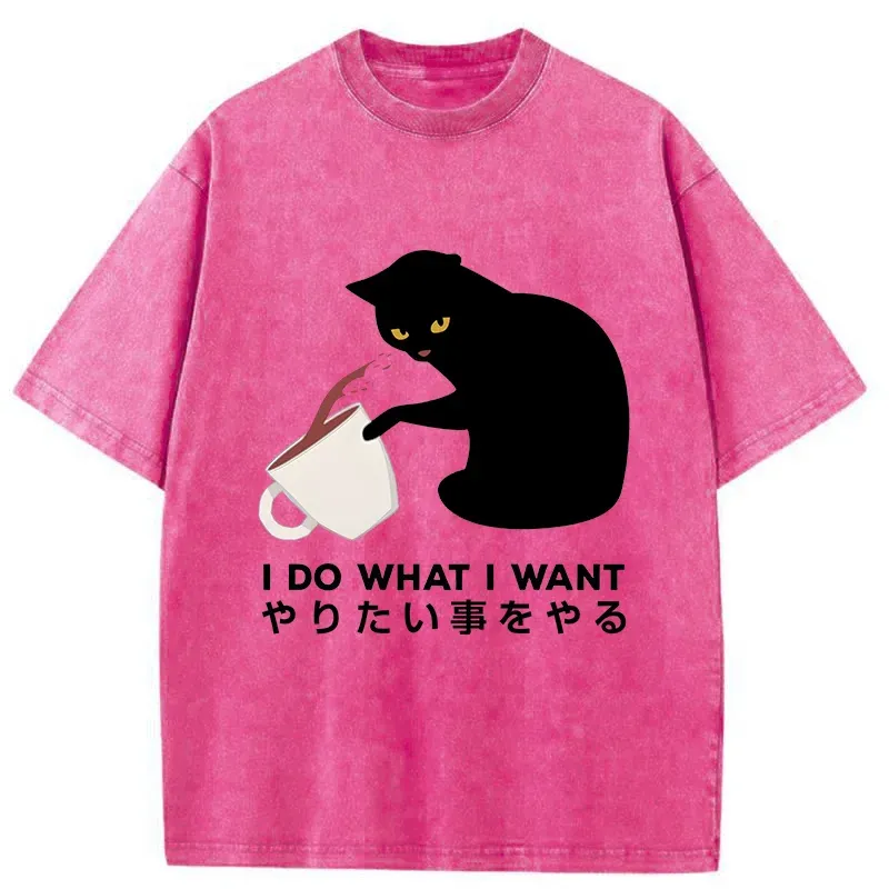 Tokyo-Tiger Tsundere Cat Funny Washed T-Shirt