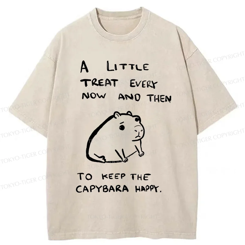 Tokyo-Tiger Keep Capybara Happy Washed T-Shirt