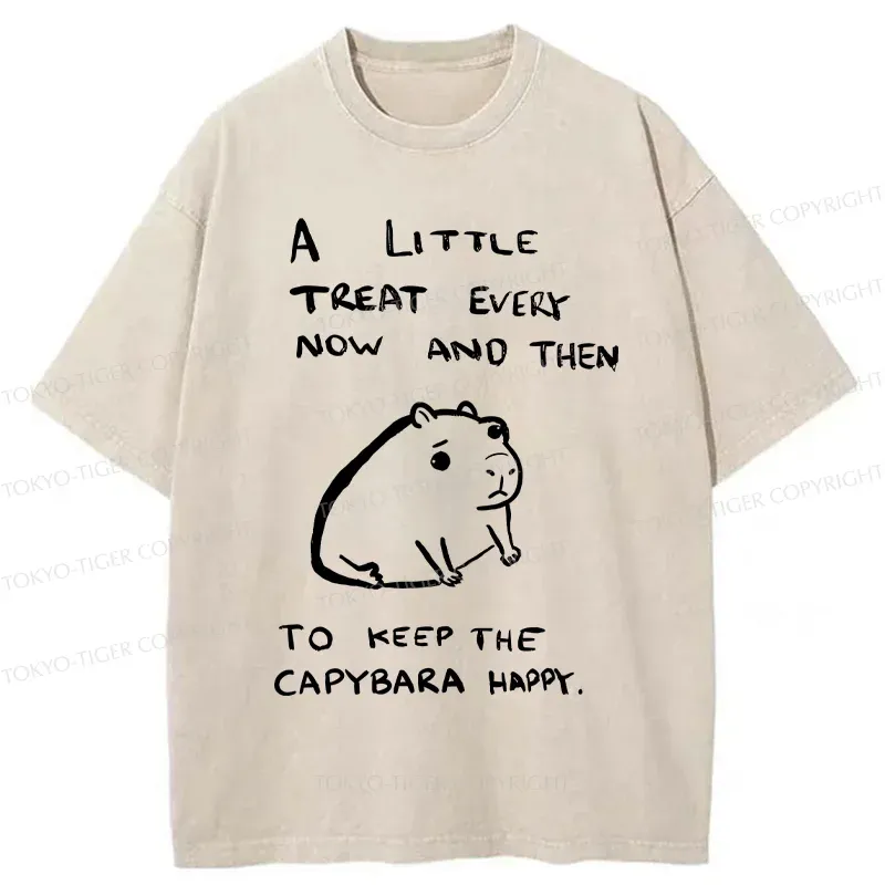 Tokyo-Tiger Keep Capybara Happy Washed T-Shirt Sale