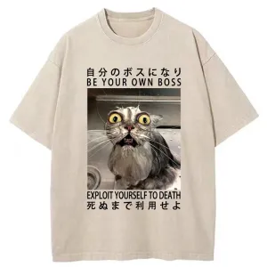 Image of Tokyo-Tiger Be Your Own Boss Washed T-Shirt