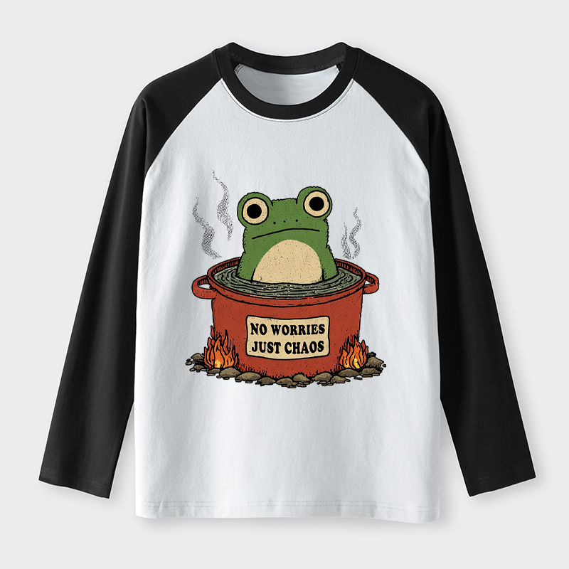 Tokyo-Tiger Frog：No Worries，Just Chaos Raglan Long Sleeve T-shirt