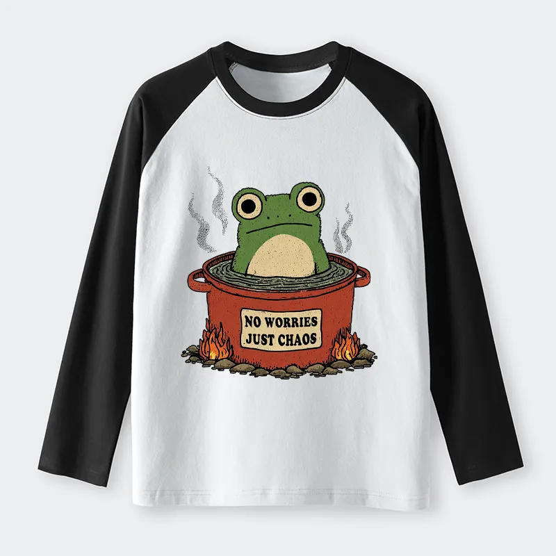 Tokyo-Tiger Frog：No Worries，Just Chaos Raglan Long Sleeve T-shirt