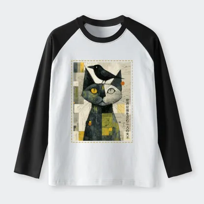 Tokyo-Tiger The Cat And The Crow Are Planning To Rule The World Raglan Long Sleeve T-shirt