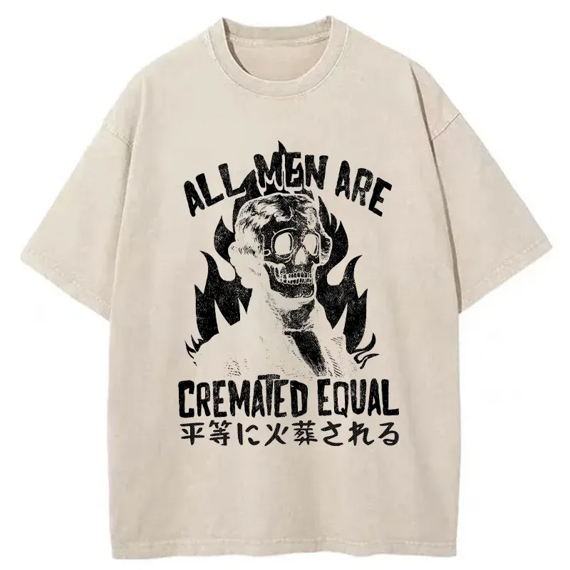 Tokyo-Tiger All Men Are Cremated Equal Washed T-Shirt