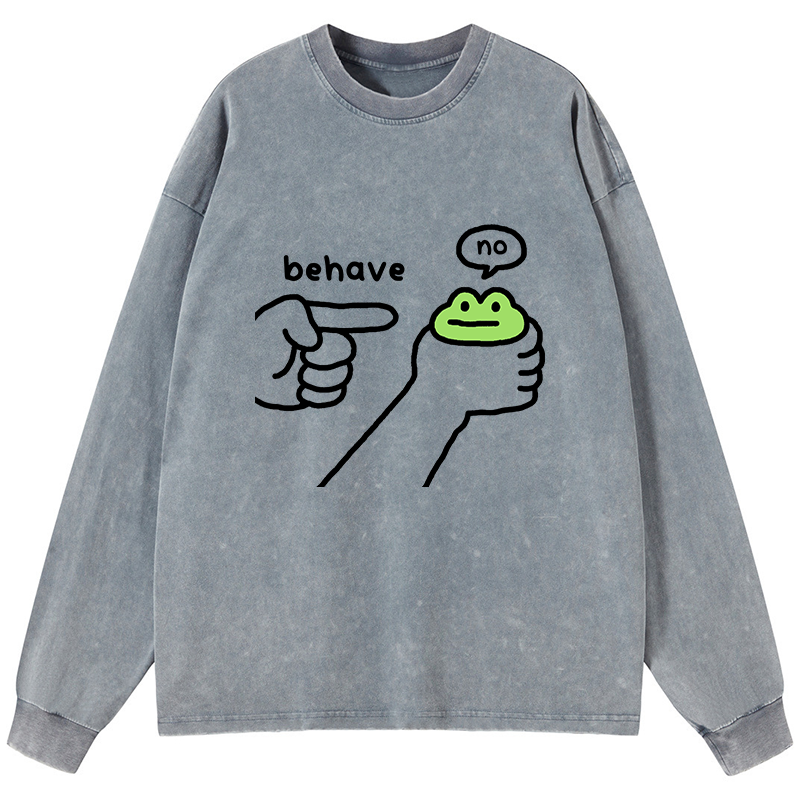 Tokyo-Tiger Dishonest Frog Washed Long Sleeve T-Shirt