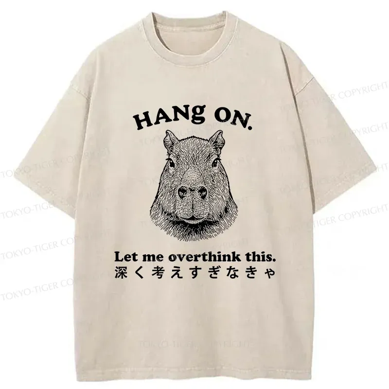 Tokyo-Tiger Capybaras Are Thinking Washed T-Shirt