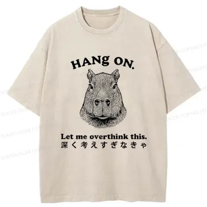 Tokyo-Tiger Capybaras Are Thinking Washed T-Shirt