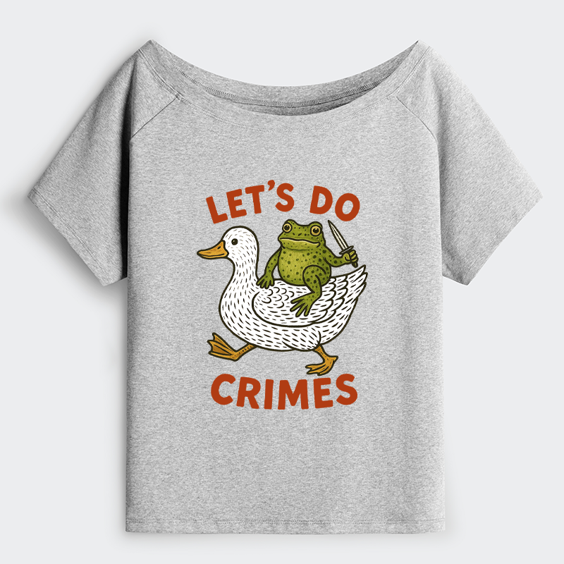 Tokyo-Tiger Frog Ready To Commit Crime Off Shoulder T-Shirt