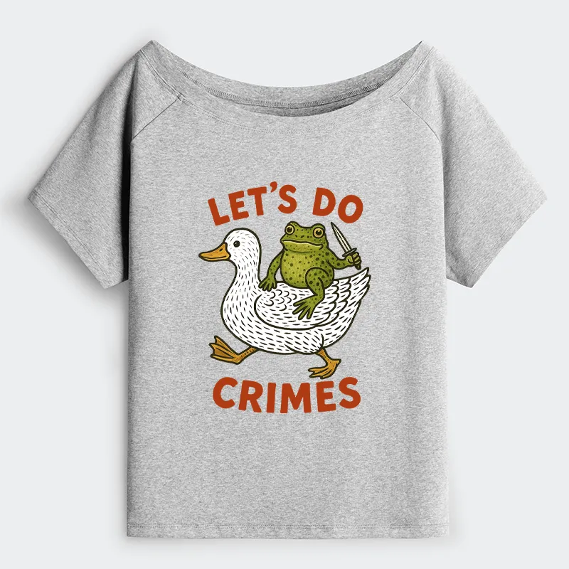 Tokyo-Tiger Frog Ready To Commit Crime Off Shoulder T-Shirt