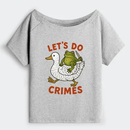 Tokyo-Tiger Frog Ready To Commit Crime Off Shoulder T-Shirt