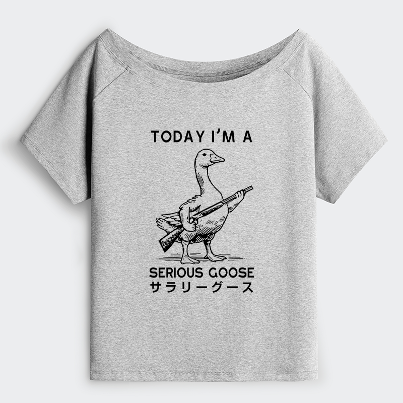 Tokyo-Tiger Serious Stupid Goose Off Shoulder T-Shirt