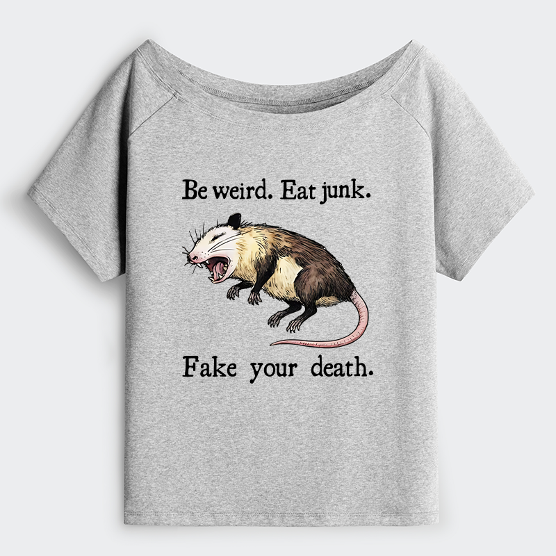 Tokyo-Tiger Possum Playing Dead Off Shoulder T-Shirt