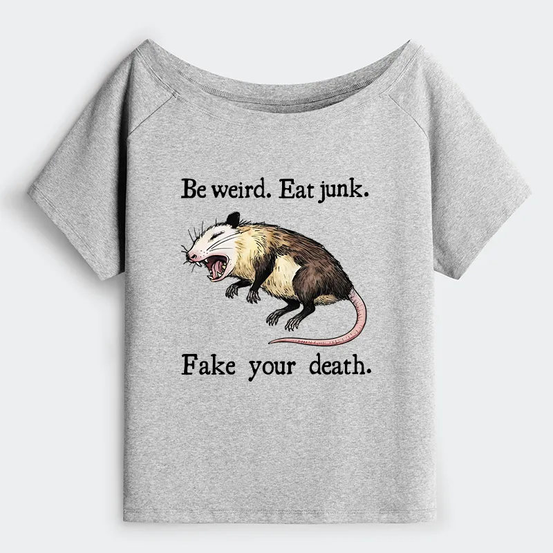 Tokyo-Tiger Possum Playing Dead Off Shoulder T-Shirt