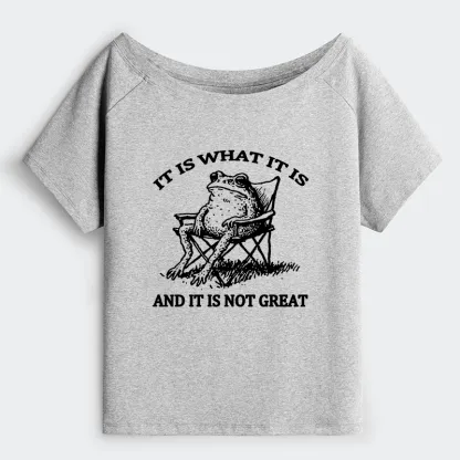 Tokyo-Tiger Resting Frog Funny Off Shoulder T-Shirt