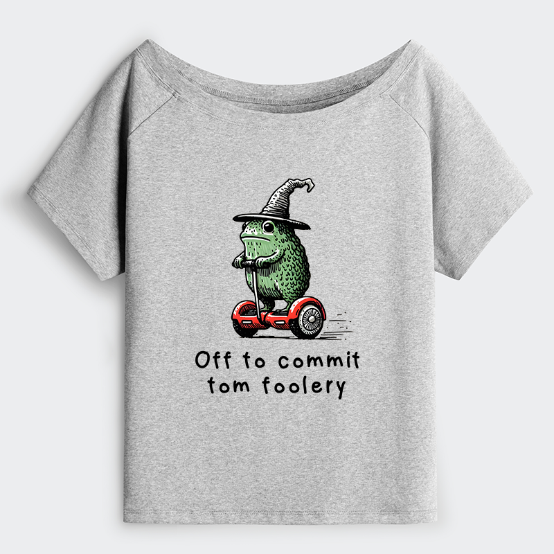 Tokyo-Tiger Frog Riding A Balance Scooter Off Shoulder T-Shirt