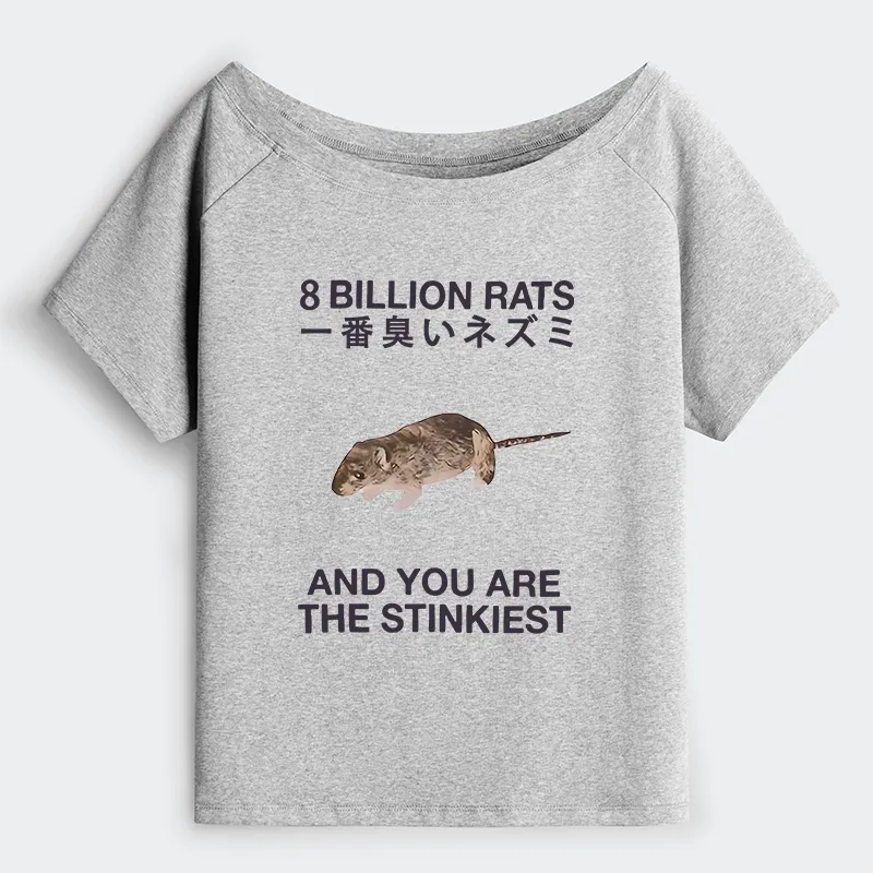 Tokyo-Tiger World's Stinkiest Rat Off Shoulder T-Shirt