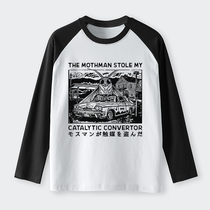 Tokyo-Tiger The Night Mothman Stole My Converter Raglan Long Sleeve T-shirt
