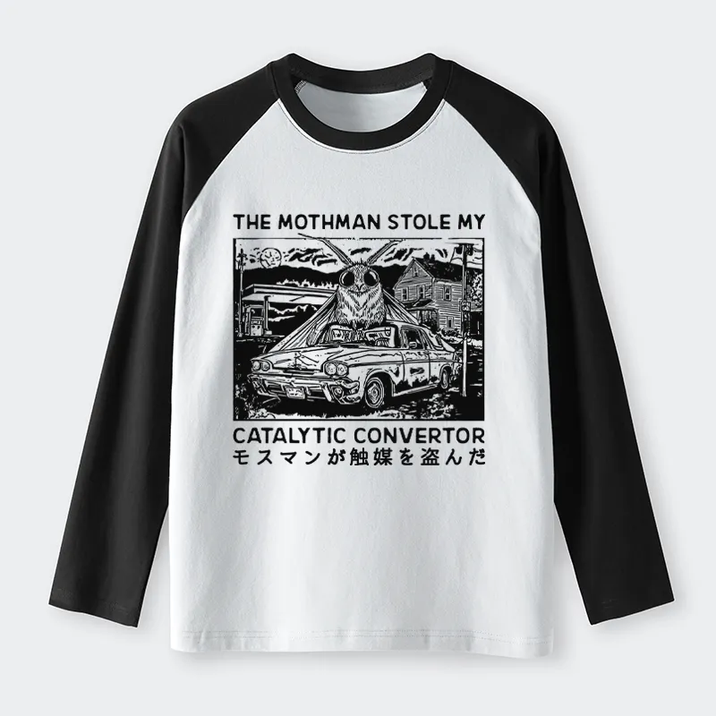 Tokyo-Tiger The Night Mothman Stole My Converter Raglan Long Sleeve T-shirt