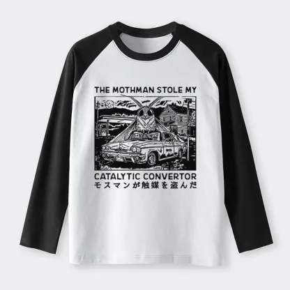 Tokyo-Tiger The Night Mothman Stole My Converter Raglan Long Sleeve T-shirt