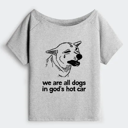 Tokyo-Tiger Sad Dog Funny Off Shoulder T-Shirt