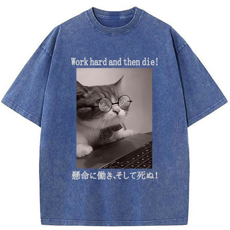 Tokyo-Tiger Work Hard And Then Die Washed T-Shirt