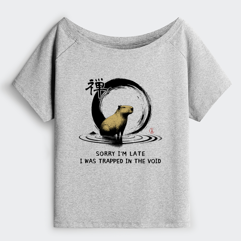 Tokyo-Tiger Zen Capybara Was Trapped In The Void Off Shoulder T-Shirt