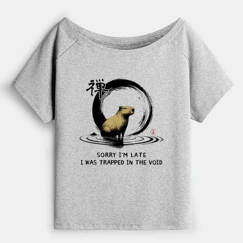 Tokyo-Tiger Zen Capybara Was Trapped In The Void Off Shoulder T-Shirt